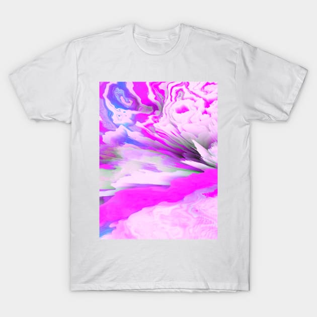 Friendly Enemy Glitched Fluid Art T-Shirt by AestheticVaporwave